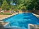 Backyard in-ground pool offering a serene outdoor experience at 5109 Goldcrest Dr, Indian Trail, NC 28079