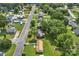 An aerial view shows a residential neighborhood with lush greenery, manicured lawns and mature trees at 798 Wilson St, China Grove, NC 28023