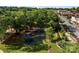 Aerial view of a local park featuring a playground and green spaces at 108 Forrester Ave, Belmont, NC 28012