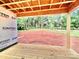 View of the backyard and the unfinished deck of this new home under construction at 1143 Journey Ln, Salisbury, NC 28146