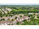 Scenic aerial view showcases community's residential buildings amidst lush greenery, creating a serene environment at 11911 Ridgeway Park Dr, Charlotte, NC 28277