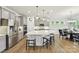 Modern kitchen with stainless steel appliances, white cabinets, quartz countertops, and a large island at 200 Sweet Briar Dr, Fort Mill, SC 29707