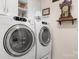 Laundry room featuring modern, front-load washer and dryer at 2066 Vermount Way, Indian Land, SC 29707