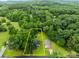 Aerial view of a home showcasing its location, property lines, and surrounding lush greenery at 2146 Marwood Ln, Albemarle, NC 28001