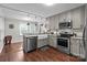 Charming kitchen with gray cabinets, stainless appliances, and a farmhouse sink at 2146 Marwood Ln, Albemarle, NC 28001