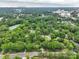 Expansive aerial view captures lush greenery with a city skyline, offering a unique blend of nature and urban access at 3327 Archdale Dr, Charlotte, NC 28210