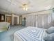Bedroom featuring a bed, curtained doorway, and light blue floor at 408 S Ellis St, Salisbury, NC 28144