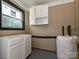 Functional utility room featuring new white cabinets and a large window for natural light at 6225 Macon St, Charlotte, NC 28208