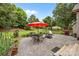 Paver patio with outdoor seating, dining and grilling area, all designed for enjoying outdoor living and entertaining at 6533 Derby Nw Ln, Concord, NC 28027