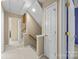Hallway with neutral paint and carpet leads to multiple rooms on the upper level at 6533 Derby Nw Ln, Concord, NC 28027