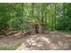 Exterior view of a rustic chicken coop nestled in a wooded backyard providing a rural feel at 103 Sycamore Rd, Salisbury, NC 28147