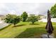 Spacious backyard featuring lush green grass, mature trees, and white fencing at 1148 Bannockburn Ave, Rock Hill, SC 29732