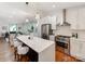 Modern kitchen with stainless steel appliances, quartz countertop island, and sleek white cabinetry at 2114 Thurmond Pl, Charlotte, NC 28205