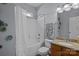 The bathroom features a shower-tub, sink, and granite countertop vanity at 2233 Sonoma Valley Dr, Charlotte, NC 28214