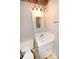 Small bathroom features a single vanity and a toilet at 2625 Glenn St, Newton, NC 28658