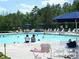 Outdoor community pool with lounge chairs, umbrellas, and trees at 4043 Windward Dr, Fort Mill, SC 29708