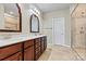 The main bathroom features double sinks, a glass door shower, and neutral tile at 4197 Canopy Creek Dr, Denver, NC 28037