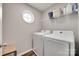 Practical laundry room with modern washer and dryer units at 424 Castlebury Ct, Clover, SC 29710
