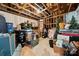 Unfinished basement with exposed rafters providing ample storage or the possibility of a custom build-out at 7130 Maricopa Rd, Charlotte, NC 28277