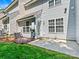 Back patio featuring a concrete patio, siding, green lawn, and privacy fence at 10063 Reindeer Way Ln, Charlotte, NC 28216