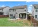 Backyard view shows a patio with seating and dining areas and green lawn at 1306 San Gabriel Ave, Charlotte, NC 28214