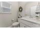 Clean and bright half bathroom with a stylish vanity and modern fixtures at 1306 San Gabriel Ave, Charlotte, NC 28214