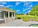 Inviting backyard with a patio, pool, fence, and lush green lawn perfect for outdoor activities at 187 Spring Run Dr, Mooresville, NC 28117
