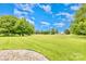 Expansive backyard with a large grassy field and scattered trees, creating a serene and open space at 187 Spring Run Dr, Mooresville, NC 28117