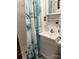 Cozy bathroom featuring a shower, vanity with sink, and decorative accents at 1895 Sandy Cir, Newton, NC 28658