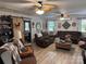 Comfortable living room featuring ceiling fans, recessed lights, and modern decor at 1895 Sandy Cir, Newton, NC 28658