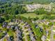 Stunning aerial view of property surrounded by trees and greenery in a golf course community at 4004 Saint Andrews Ct, Cramerton, NC 28032