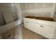 Bathroom with newly installed vanity and tub with shower at 4040 Grommet Ct, Matthews, NC 28105