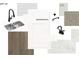 Sample of material selections including First Star wall paint, cabinets, faucet, sink, stone and wood flooring options at 4040 Grommet Ct, Matthews, NC 28105