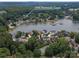 Aerial view of 7600 Dunsmir Court with waterfront location and community amenities, showcasing a desirable lakeside lifestyle at 7600 Dunsmuir Ct, Cornelius, NC 28031