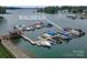 Aerial view of boat slip C-24 at the community dock, offering convenient access to the water for boating enthusiasts at 7600 Dunsmuir Ct, Cornelius, NC 28031
