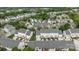 An aerial view of multiple townhomes showcasing neat yards and community living at 10455 Alexander Martin Ave, Charlotte, NC 28277