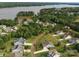 An aerial shot of a waterfront community with houses surrounded by trees at 11225 Island View Ln, Lancaster, SC 29720