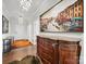 Foyer with hardwood floors, front door, and large art piece at 11225 Island View Ln, Lancaster, SC 29720