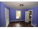 Bedroom with blue walls featuring two closets, and a window offering natural light at 1216 Mountain Ave, Gastonia, NC 28052