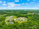 Expansive aerial view of the neighborhood displaying lush trees, homes, and open spaces on a sunny day at 126 Still Creek Dr, Mooresville, NC 28115