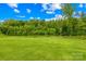 Spacious backyard with a view of lush greenery and mature trees creating a private oasis at 126 Still Creek Dr, Mooresville, NC 28115