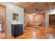 Bathroom with a vanity, a toilet, wood paneled walls, and ceiling fan at 1621 California Rd, York, SC 29745