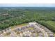 Wide aerial view of neighborhood surrounded by trees and pond at 215 Pintail Dr, Monroe, NC 28110