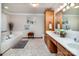 Relaxing bathroom featuring a soaking tub, double vanity, and stylish decor at 2209 Cardinal Loop, Stanley, NC 28164
