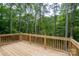 Wooden deck overlooking a lush, green forest, providing a private outdoor space at 248 Pioneer Dr, Mount Gilead, NC 27306