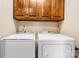 Functional laundry area with modern washer and dryer units at 2779 Touchstone Cir, Newton, NC 28658