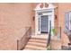 A close-up of the house's entrance, highlighting the front door and surrounding brickwork at 3725 Leela Palace Way, Fort Mill, SC 29708