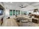 Open-concept living room showcases an expansive seating area and seamless flow into the kitchen at 4211 Tangle Dr, Charlotte, NC 28211