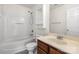Clean bathroom with a shower-tub combo and modern vanity at 4714 Adamshire Ave, Concord, NC 28025