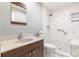 Bright bathroom featuring a shower, vanity with sink, and medicine cabinet at 502 Lake Club Dr, Rock Hill, SC 29732